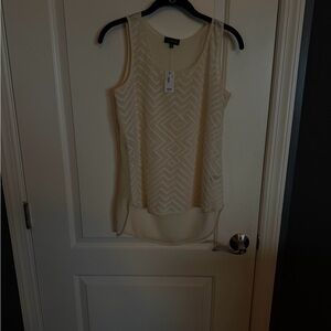 NWT The Limited White Geometric Tank Top